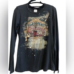 Skinny Minnie Wild Country Graphic Embellished with crystals  Long Sleeve Shirt
